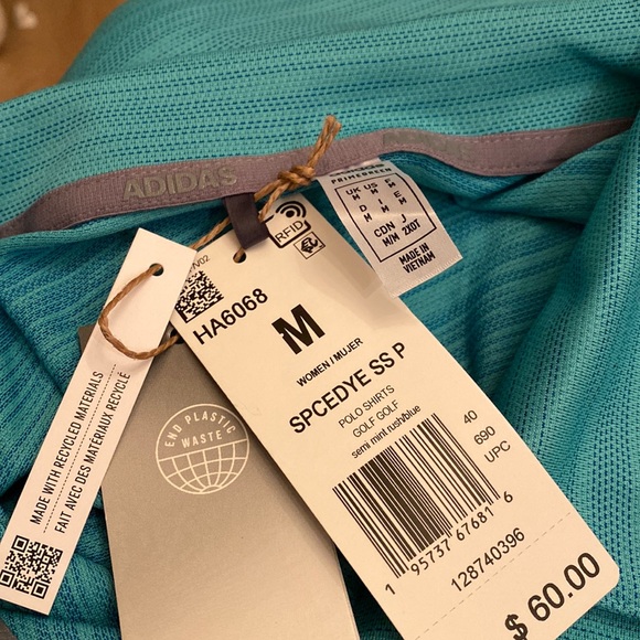 WOMEN'S ADIDAS MICRODOT POLO SHIRTS GOLF SHIRT SIZE M NEW WITH TAG - Picture 5 of 5